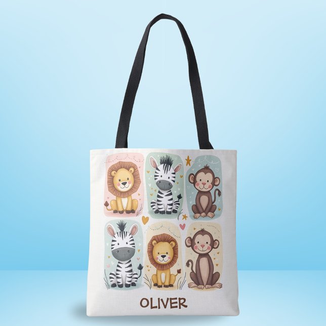 Whimsical Safari Animals Tote Bag (Creator Uploaded)