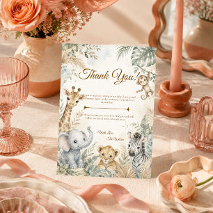 Whimsical Safari Baby Shower Thank You Card