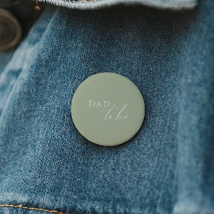 Whimsical Sage Green Baby Shower Dad To Be 6 Cm Round Badge