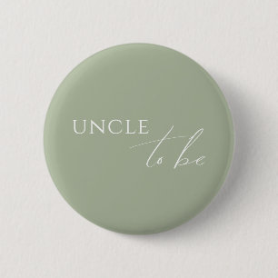 Whimsical Sage Green Baby Shower Uncle To Be 6 Cm Round Badge