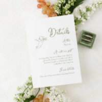 Whimsical Sage Green Enclosure Card