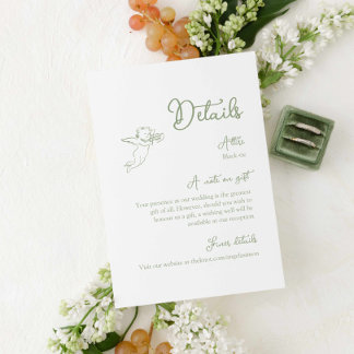 Whimsical Sage Green Enclosure Card