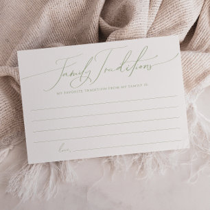 Whimsical Sage Green Family Traditions Card