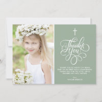 Whimsical Sage Green First Holy Communion Photo