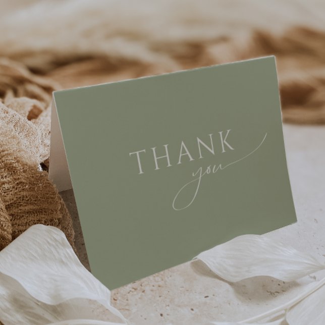 Whimsical Sage Green Folded Baby Shower Thank You Card (Creator Uploaded)