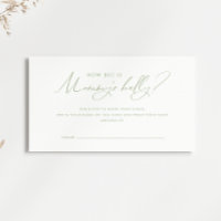 Whimsical Sage Green How Big Is Mummy's Belly Card