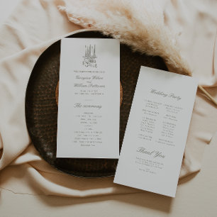 Whimsical Sage Green Wedding Program
