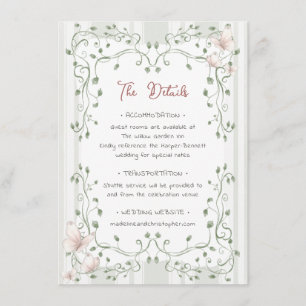 Whimsical Sage Greenery Wedding Enclosure Card
