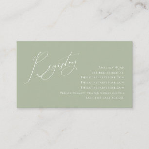 Whimsical Sage QR codes Baby Shower Enclosure Card