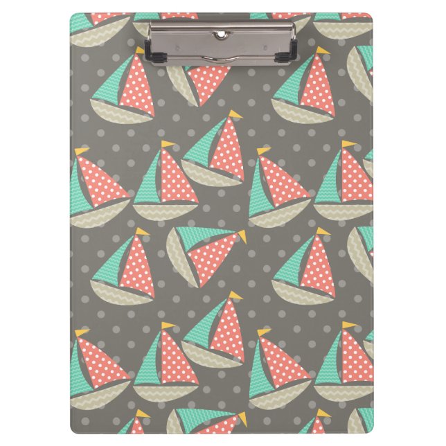 Whimsical Sailboats Clipboard (Front)