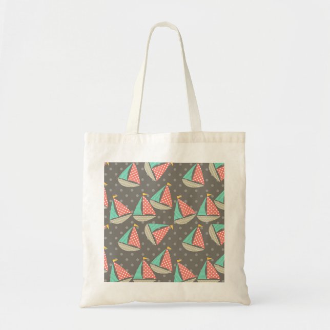 Whimsical Sailboats Tote Bag (Front)