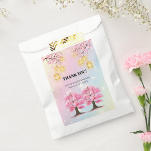 Whimsical Sakura Cherry Blossom Tree Baby Shower Favour Bag