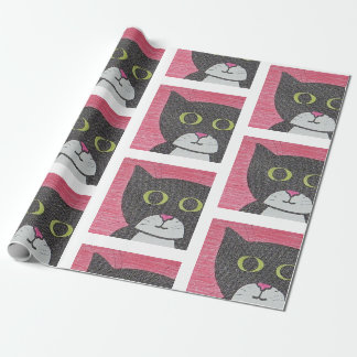 Whimsical Sam Cat Portrait Wrapping Paper
