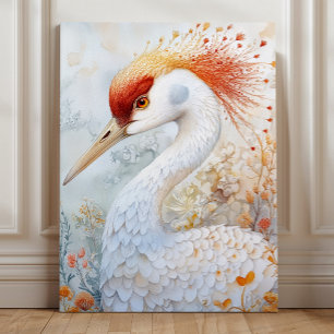 Whimsical Sandhill Crane Art Canvas Print