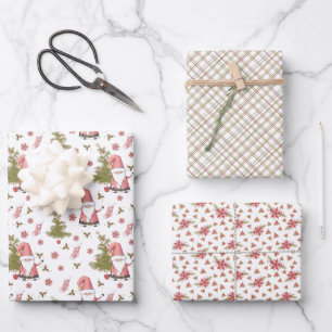 Whimsical Santa Christmas Holiday Wrapping Paper Sheet