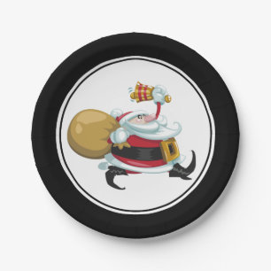 Whimsical Santa Christmas Paper Plate