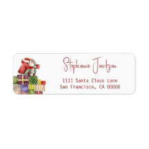 Whimsical Santa Christmas Return Address