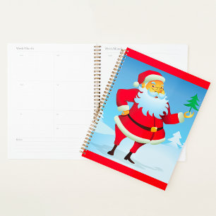 Whimsical Santa Claus with Mini Christmas Tree  Planner
