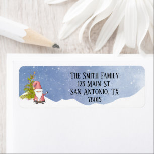 Whimsical Santa Custom Christmas Return Address Label