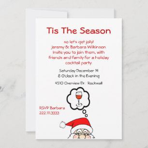 Whimsical Santa Holiday Cocktail Party Invitation