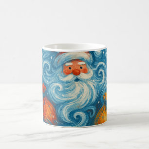 Whimsical Santa in a Swirling Winter Storm Coffee Mug
