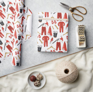 Whimsical Santa’s Clothes Christmas Gift Wrapping Paper