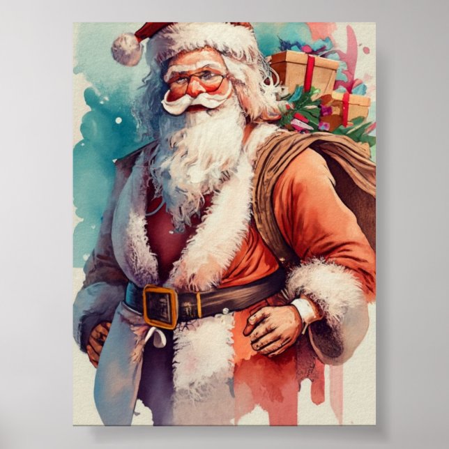 Whimsical Santa's Winter Dance Poster (Front)