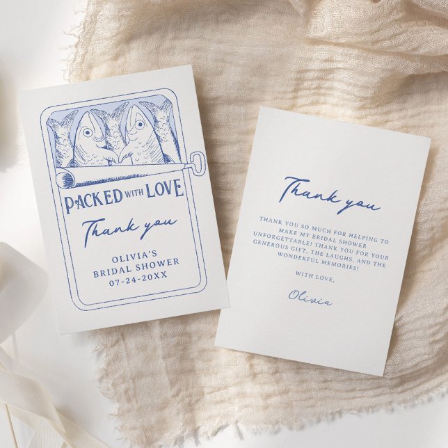 Whimsical Sardines Bridal Shower Thank You Card (Creator Uploaded)