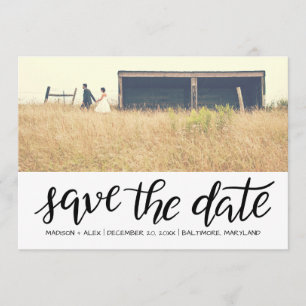 Whimsical Save The Date Typography Couple Photo