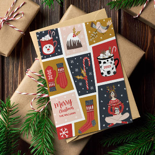 Whimsical Scandinavian Rustic Woodland Non-Photo Holiday Card