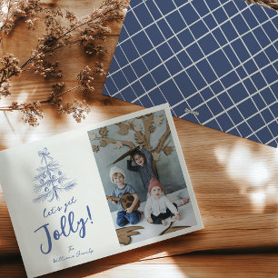 Whimsical Scribble Christmas Photo Holiday Card