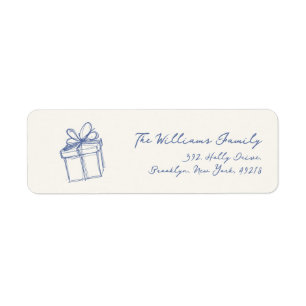 Whimsical Scribble Christmas Return Address Label
