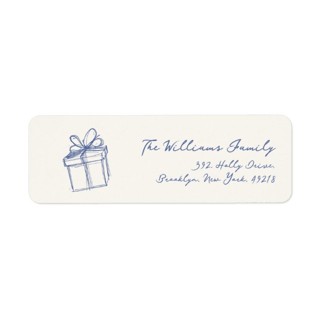 Whimsical Scribble Christmas Return Address Label (Front)