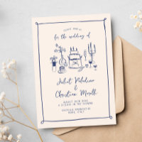 Whimsical Scribble Doodle Hand Drawn Wedding