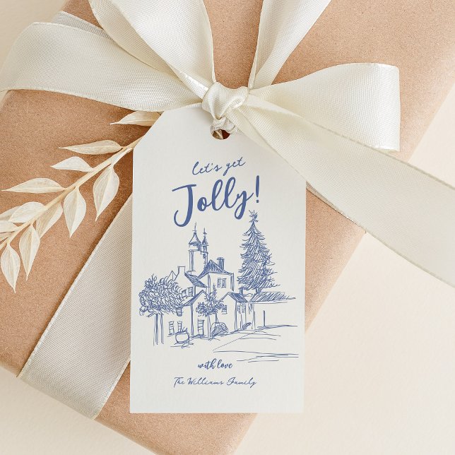 Whimsical Scribble Vintage Christmas  Gift Tags (Creator Uploaded)