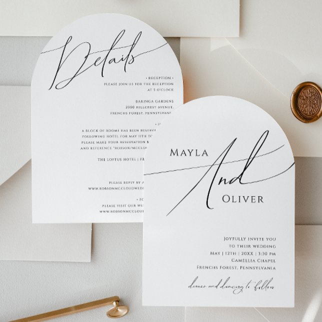 Whimsical Script Arch All In One Wedding  Invitation (Creator Uploaded)
