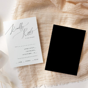 Whimsical Script   Black Menu Choice RSVP Card