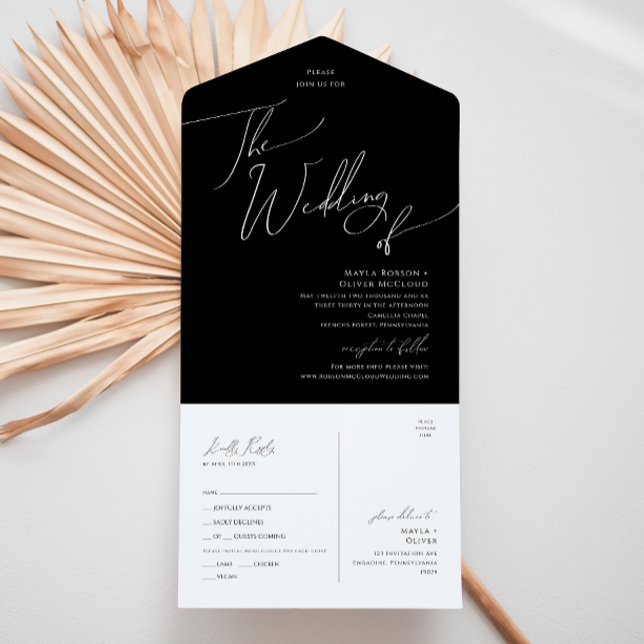 Whimsical Script | Black Wedding Of Seal and Send All In One Invitation (Creator Uploaded)