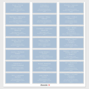 Whimsical Script Blue Wedding Guest Address Labels