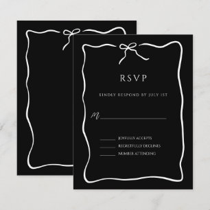 Whimsical Script Border Wedding RSVP Card