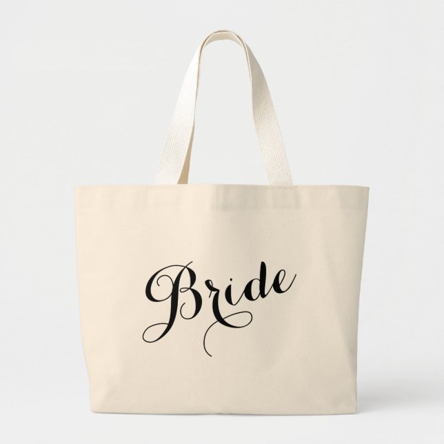 Whimsical Script Bride Bachelorette Tote Bag (Front)
