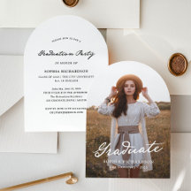 Whimsical Script | Chic Photo Graduation Party