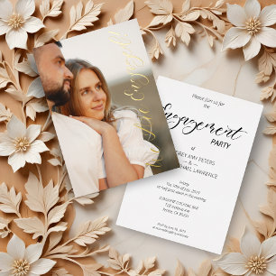 Whimsical Script Custom Photo Couple Engagement