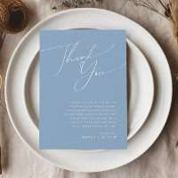 Whimsical Script | Dusty Blue 5"x7" thank You Card