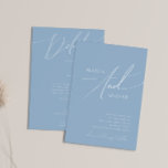 Whimsical Script | Dusty Blue All In One Wedding Invitation<br><div class="desc">Introducing our stunning whimsical script | dusty blue all in one wedding invitation perfect for your simple modern boho spring celebration. Our elegant design includes a vibrant bright, pastel colour palette with a vintage chic calligraphy script. Whether you prefer a minimalist or classic style, our unique editable product offers luxury...</div>