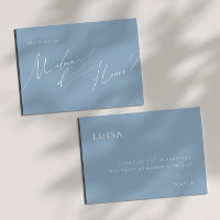 Whimsical Script | Dusty Blue Matron of Honour Car