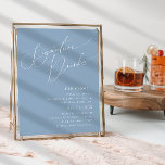 Whimsical Script Dusty Blue Signature Drinks Sign<br><div class="desc">Introducing our stunning whimsical script dusty blue signature drinks sign perfect for your simple modern boho spring celebration. Our elegant design includes a vibrant bright, pastel colour palette with a vintage chic calligraphy script. Whether you prefer a minimalist or classic style, our unique editable product offers luxury and elegance, perfect...</div>