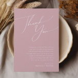 Whimsical Script | Dusty Rose 5"x7" thank You Card<br><div class="desc">Introducing our stunning whimsical script | dusty rose 5"x7" thank you card perfect for your simple modern boho spring celebration. Our elegant design includes a vibrant bright, pastel colour palette with a vintage chic calligraphy script. Whether you prefer a minimalist or classic style, our unique editable product offers luxury and...</div>