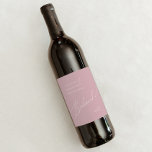 Whimsical Script | Dusty Rose Bridesmaid Proposal Wine Label<br><div class="desc">Introducing our stunning whimsical script | dusty rose bridesmaid proposal wine label perfect for your simple modern boho spring celebration. Our elegant design includes a vibrant bright, pastel colour palette with a vintage chic calligraphy script. Whether you prefer a minimalist or classic style, our unique editable product offers luxury and...</div>