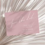 Whimsical Script | Dusty Rose Horizontal Save The Date<br><div class="desc">Introducing our stunning whimsical script | dusty rose horizontal save the date perfect for your simple modern boho spring celebration. Our elegant design includes a vibrant bright, pastel colour palette with a vintage chic calligraphy script. Whether you prefer a minimalist or classic style, our unique editable product offers luxury and...</div>